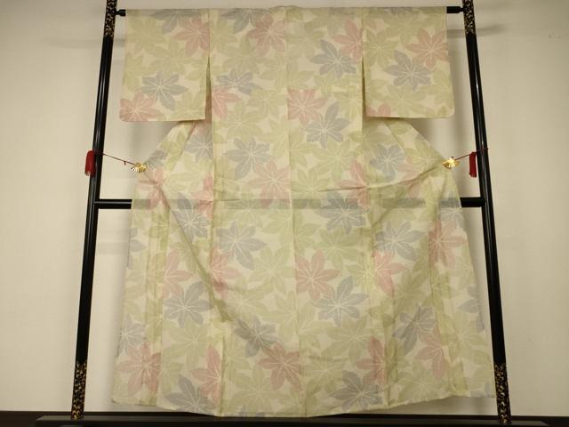 平和屋着物＊夏物 紗紬 楓文 正絹 逸品 AABA2795jd