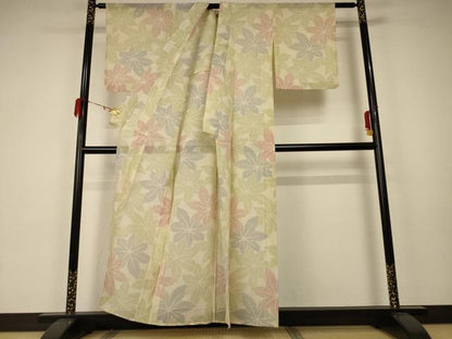 平和屋着物＊夏物 紗紬 楓文 正絹 逸品 AABA2795jd