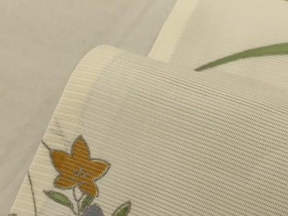 平和屋着物＊夏物 小紋 絽 草花文 正絹 逸品 AABA2796jd