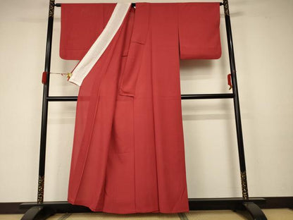 平和屋着物＊夏物 色無地 絽 紅海老茶色 正絹 逸品 AABA2800jd