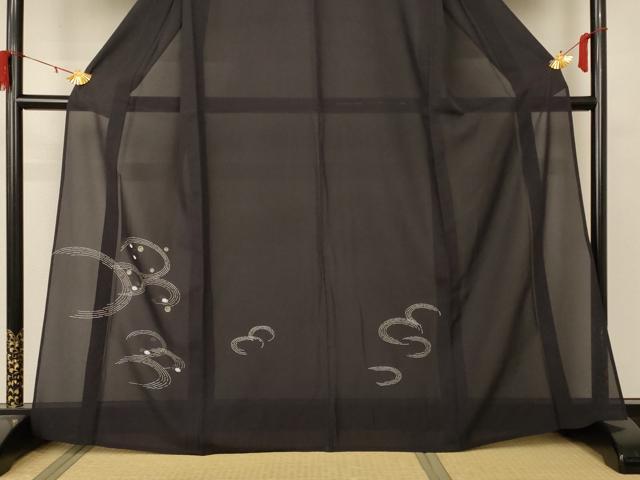 平和屋着物＊夏物 訪問着 絽 刺繍 丸文 正絹 逸品 AABA2801jd