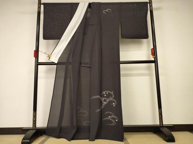 平和屋着物＊夏物 訪問着 絽 刺繍 丸文 正絹 逸品 AABA2801jd