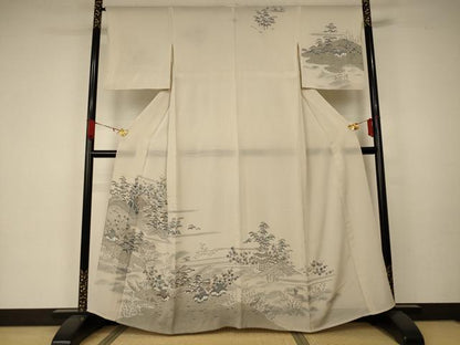 平和屋着物＊夏物 訪問着 絽 風景文 正絹 逸品 AABA2803jd