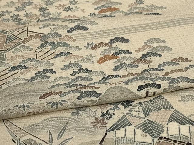 平和屋着物＊夏物 訪問着 絽 風景文 正絹 逸品 AABA2803jd