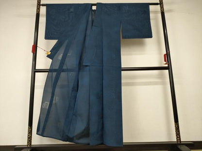 平和屋着物＊夏物 色無地 縦絽 源氏香紋紗 褐返色 正絹 逸品 未使用 AABA2805jd