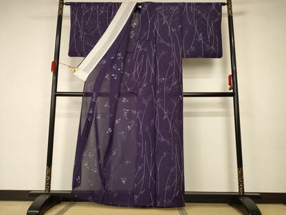 平和屋着物＊夏物 小紋 絽 手描き 葡萄文 正絹 逸品 AABA2806jd