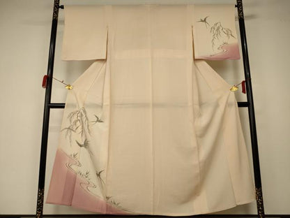 平和屋着物＊夏物 訪問着 絽 流水飛鳥文 暈し染め 正絹 逸品 AABA2808jd