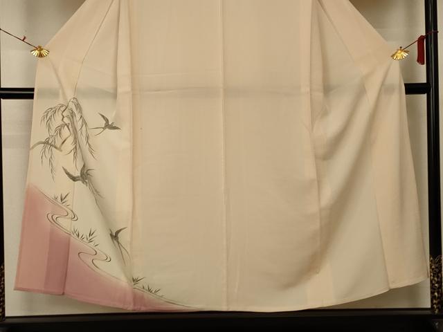 平和屋着物＊夏物 訪問着 絽 流水飛鳥文 暈し染め 正絹 逸品 AABA2808jd