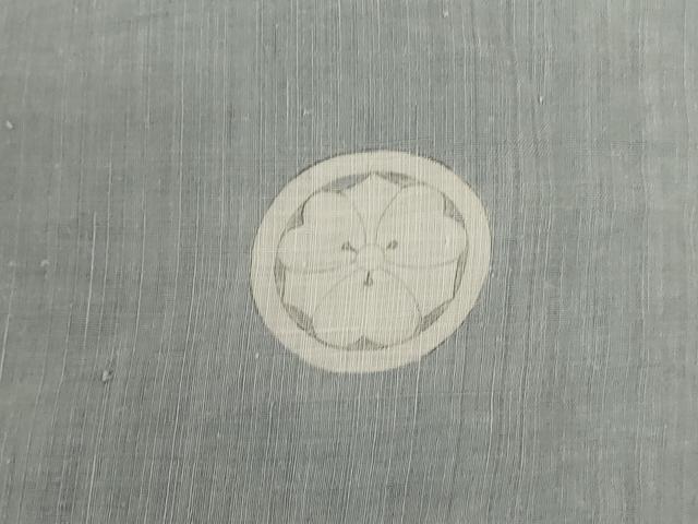 平和屋着物＊夏物 男性 色紋付 灰青色 麻 AABA2816jd