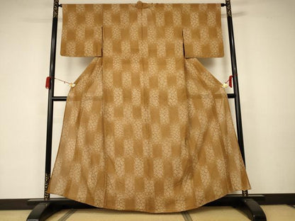 平和屋着物＊夏物 小紋 絽 市松文様 正絹 逸品 AABA2818jd