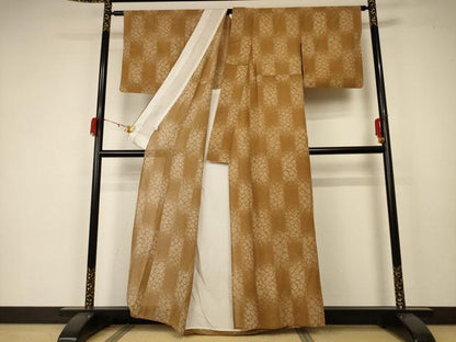 平和屋着物＊夏物 小紋 絽 市松文様 正絹 逸品 AABA2818jd