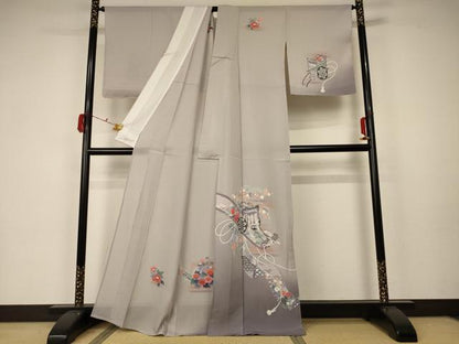 平和屋着物＊夏物 訪問着 変わり絽 御所車草花文 暈し染め 正絹 逸品 未使用 AABA2819jd