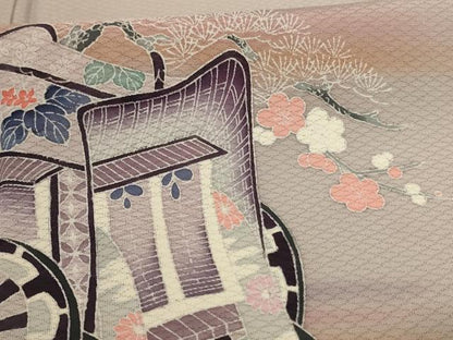 平和屋着物＊夏物 訪問着 変わり絽 御所車草花文 暈し染め 正絹 逸品 未使用 AABA2819jd