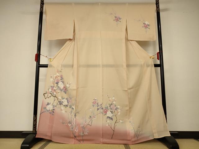 平和屋着物＊夏物 訪問着 絽 草花文 正絹 逸品 未使用 AABA2820jd
