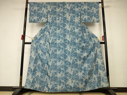 平和屋着物＊夏物 小紋 絽 型染め 花鳥文 三越扱い 正絹 逸品 AABA2821jd