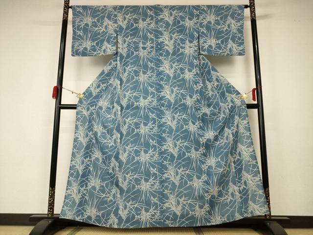 平和屋着物＊夏物 小紋 絽 型染め 花鳥文 三越扱い 正絹 逸品 AABA2821jd