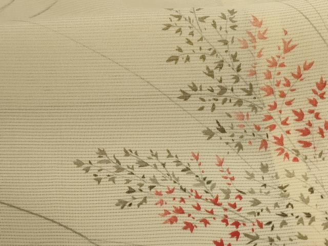 平和屋着物＊夏物 小紋 絽 枝葉文 正絹 逸品 AABA2824jd