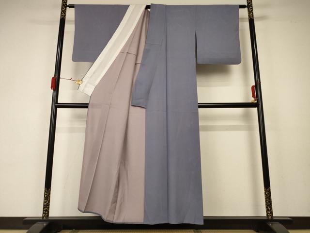 平和屋着物＊夏物 色無地 絽 桔梗鼠色 正絹 逸品 AABA2827jd