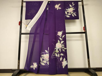 平和屋着物＊夏物　訪問着　絽　手描き　紫陽花　正絹　逸品　AABA2828jd