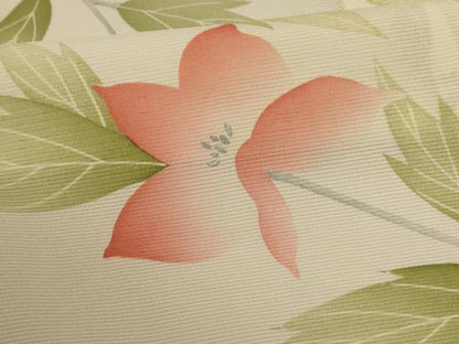 平和屋着物＊夏物 小紋 絽 草花文 正絹 逸品 AABA2835jd