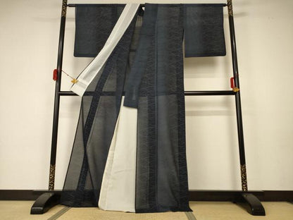 平和屋着物＊夏物 本場大島紬 夏大島 露芝文 ロング丈 正絹 逸品 AABA2836jd