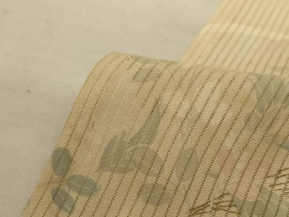 平和屋着物＊夏物 訪問着 縦絽 草花文 暈し染め 正絹 逸品 AABA2837jd