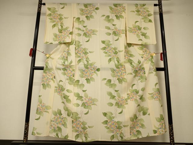 平和屋着物＊夏物 小紋 絽 紫陽花 正絹 逸品 未使用 AABA2841jd
