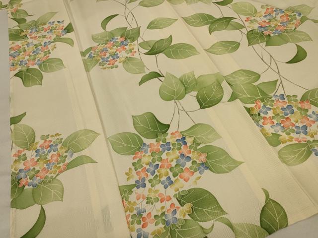 平和屋着物＊夏物 小紋 絽 紫陽花 正絹 逸品 未使用 AABA2841jd