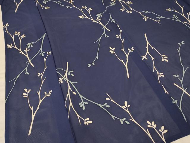 平和屋着物＊夏物 小紋 絽 枝花文 正絹 逸品 AABA2842jd