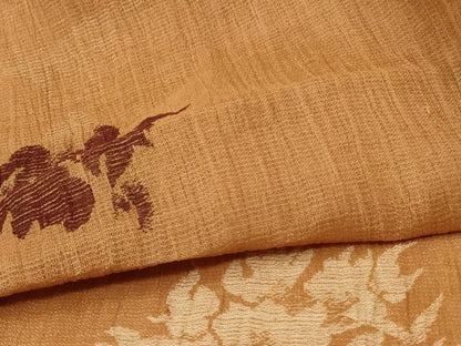 平和屋着物＊夏物　小千谷ちぢみ　枝葉文　麻　逸品　未使用　AABA2844jd