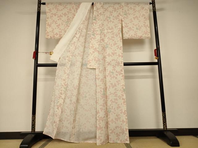 平和屋着物＊夏物 小紋 絽 楓文 正絹 逸品 AABA2845jd