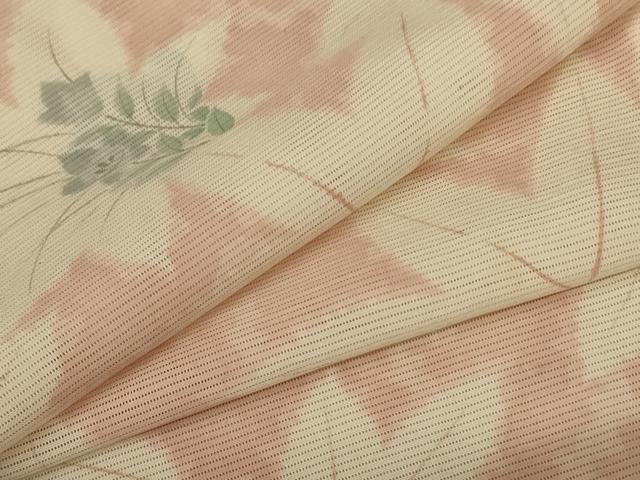 平和屋着物＊夏物 小紋 絽 楓文 正絹 逸品 AABA2845jd