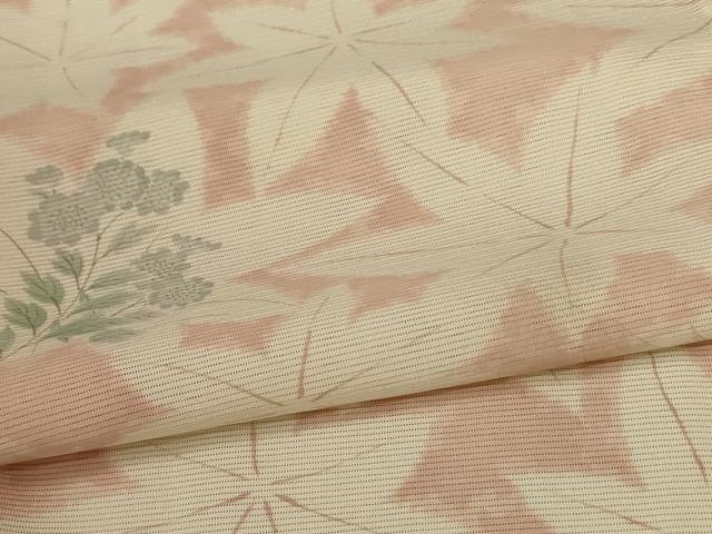 平和屋着物＊夏物 小紋 絽 楓文 正絹 逸品 AABA2845jd