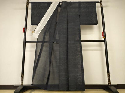 平和屋着物＊夏物 紗紬 霞文 正絹 逸品 AABA2846jd