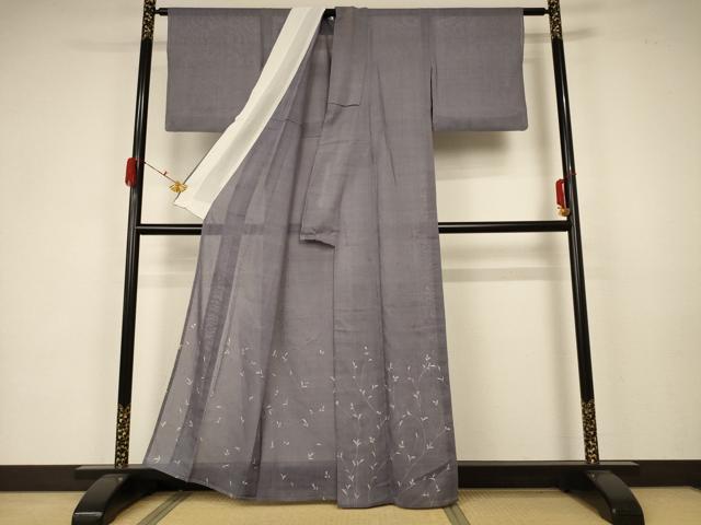 平和屋着物＊夏物 色留袖 紗 生紬 枝葉文 正絹 逸品 AABA2851jd