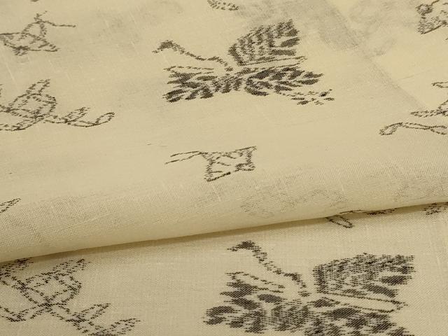 平和屋着物＊夏物　紗紬　七宝文　鶴　正絹　逸品　AABA2852jd