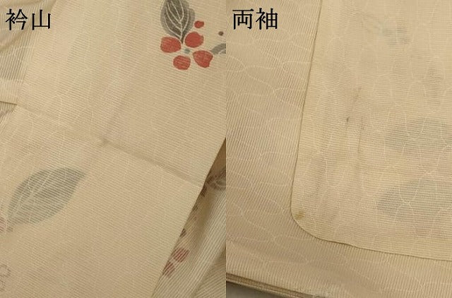平和屋着物＊夏物 小紋 絽 草花文 正絹 逸品 AABA2855jd
