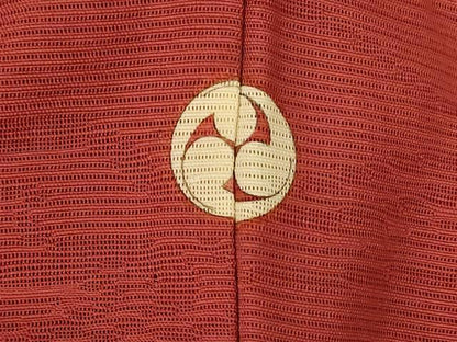 平和屋着物＊夏物 色無地 絽 流水紋紗 紅鳶色 正絹 逸品 AABA2856jd