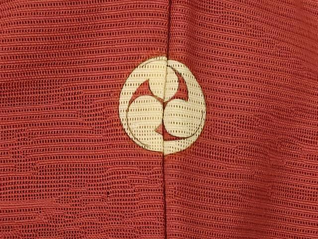 平和屋着物＊夏物 色無地 絽 流水紋紗 紅鳶色 正絹 逸品 AABA2856jd