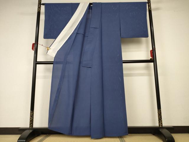 平和屋着物＊夏物 色無地 絽 紺鼠色 正絹 逸品 AABA2858jd