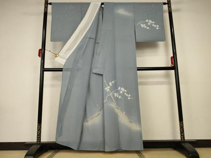 平和屋着物＊夏物 訪問着 絽 流水筏文 暈し染め 正絹 逸品 AABA2860jd