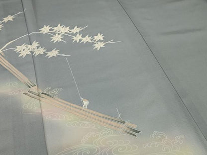 平和屋着物＊夏物 訪問着 絽 流水筏文 暈し染め 正絹 逸品 AABA2860jd