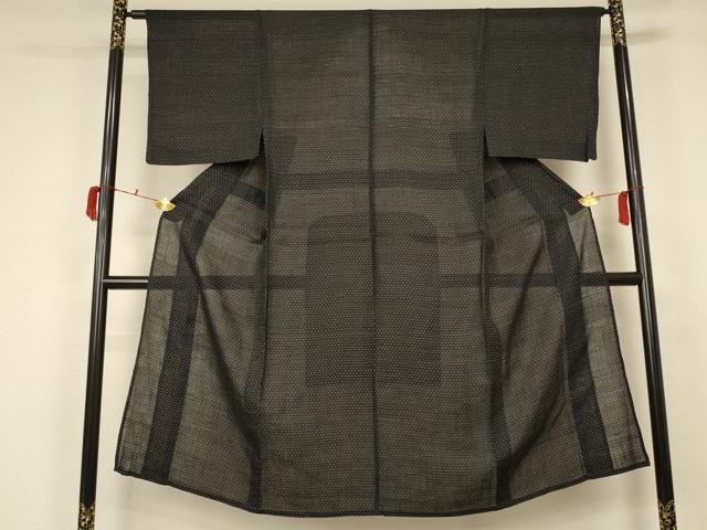 平和屋着物＊夏物　男性　紗紬　絣文　正絹　逸品　AABA2862jd