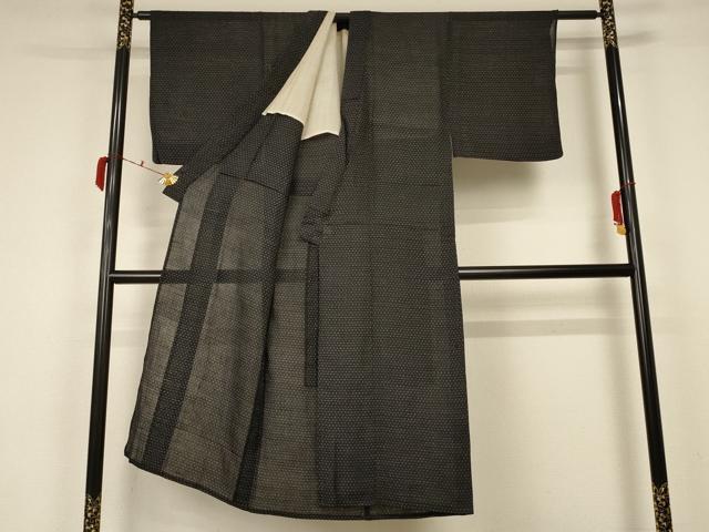 平和屋着物＊夏物　男性　紗紬　絣文　正絹　逸品　AABA2862jd