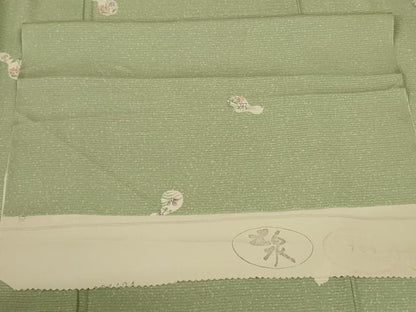 平和屋着物＊夏物 小紋 絽 瓢箪花文 五泉 反端付き 正絹 逸品 AABA2864jd
