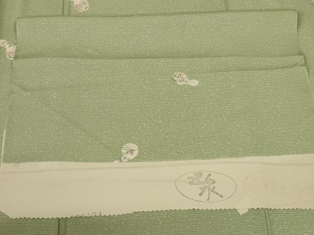 平和屋着物＊夏物 小紋 絽 瓢箪花文 五泉 反端付き 正絹 逸品 AABA2864jd