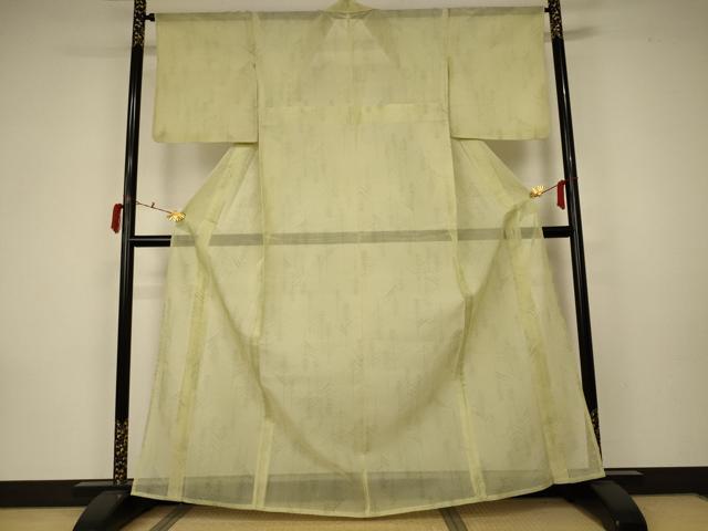 平和屋着物＊夏物 小紋 紗 枝葉文 正絹 逸品 AABA2865jd