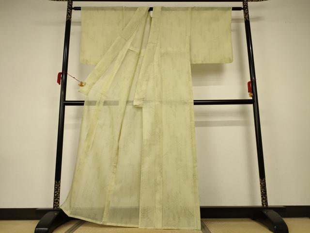 平和屋着物＊夏物 小紋 紗 枝葉文 正絹 逸品 AABA2865jd