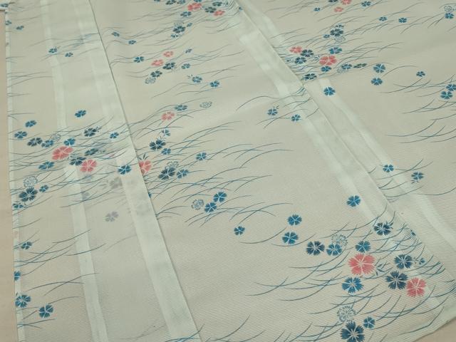平和屋着物＊夏物 小紋 絽 芝桜文 洗える着物 AABA2868jd