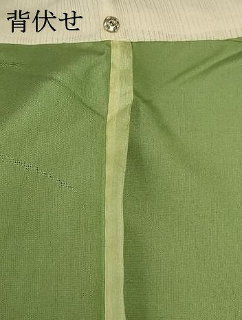 平和屋着物＊夏物 色無地 草花紋紗 苗色 正絹 逸品 未使用 AABA2869jd